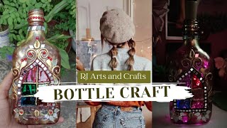 DIY glass bottle crafts | glass bottle craft ideas| home decor ideas