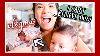 VLOGMAS EP. 3 MY 3 MONTH OLD IS STARTING TO CRAWL! I CAN'T BELIEVE IT.