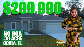 Ocala, FL New Construction Home for Sale under $300K on OVER 1/3 Acre!! NO HOA ! No Carpets!