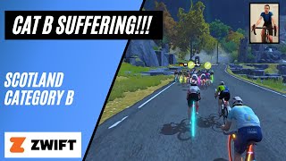 Cat B Zwift Race Suffering! // Race the Worlds Stage 1 // Rolling Highlands