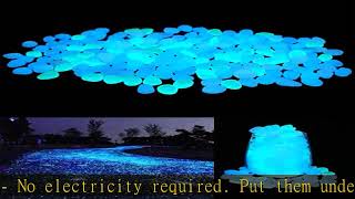 UNIME Glow in The Dark Garden Pebbles Stones Rocks for Yard and Walkways Decor, DIY Decorative Lumi