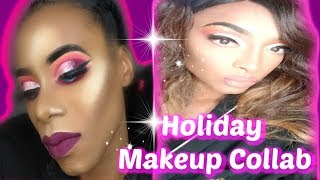 Vlogmas Day 19| Extreme Holiday Makeup Tutorial| Collaboration With AMaree Beauty|Glamplified Beauty