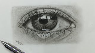 Rilstick eye drawing with charcoal