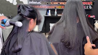 BLOW OUT And Trim Natural Hair PT 2 | Las Vegas Stylist