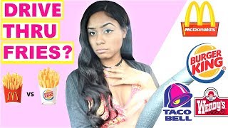 TASTING DRIVE THRU FRIES BLINDFOLDED - Mcdonalds, Burger King, Taco Bell Food