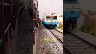 High speed MMTS crossing #hyderabad #train #lhb #railway #icf #speed #indianrailways #wap7 #local