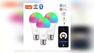 Tuya Wifi/Bluetooth Smart Bulb Alexa Led Lamp E27 RGB Smart Light Bulbs 110V 220V Smart Lamps For G