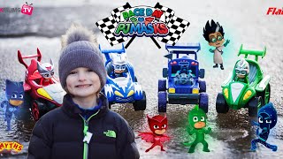 PJ Masks Race Day with UK Mums TV - Will the PJ Masks beat Romeo and Night Ninja #ad