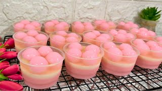 Laris Manis || Tidak Pernah Bosan Buat Puding Ini Untuk Jualan || Puding Bola-bola Strawberry