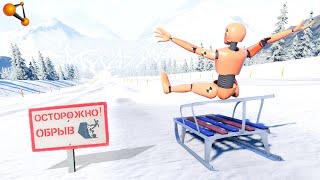 ГОРКА ДЛИНОЙ 10 КИЛОМЕТРОВ! НА САНКАХ ПО ГОНОЛЫЖНОМУ СПУСКУ | BeamNG.drive