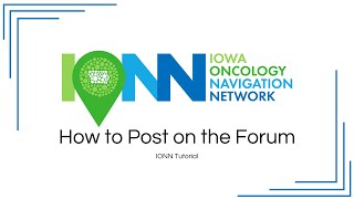 IONN Tutorial: How to Post on the Forum