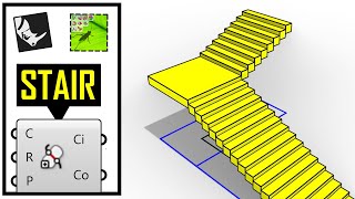 Parametric Stair from Polyline (Grasshopper3d)