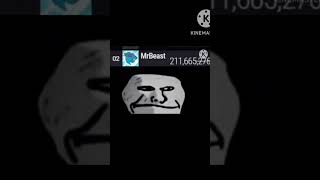 MrBeast hits 212 Million subs #mrbeast #trending #minecraft #pewdiepie Troll face meme