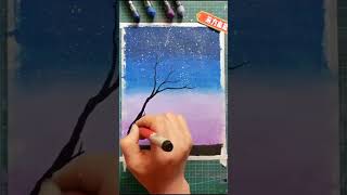 new art about today | interesting alone a night siting tree video| #shorts #art #yutubeshorts #quick