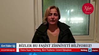 Duisburg Alevi Toplumu Eş Başkanı Fatma Yaşar, Cemevi kapısına konulan X ışaretini değerlendiriyor