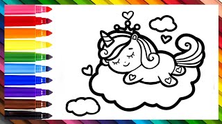 Unicorn Drawing, Coloring, Painting For Kids and Toddler || How to Draw Unicorn