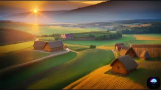 Animated paintings of Slavic village with folk song "Hej, Sokoly!" / 4K  / Relax