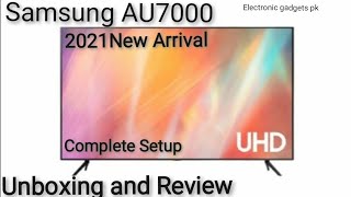 Samsung AU7000 | 2021 4K Smart TV Unboxing & Setup - First Impression sizes 50"|55"|65"