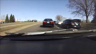 Angry Driver Drives on Curb