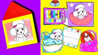 Paper Games in a Mini Doll Dog House | Pet Dog House Quiet Book | Gaming Book | Paper Quiet Book