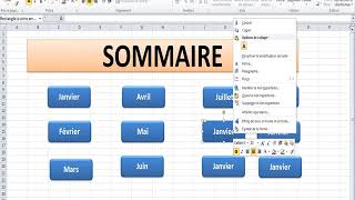 Support Formation Excel : 014 - Réaliser un Sommaire dynamique sous Excel HD