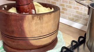 How to make fresh pounded yam Using mortar and pestle  From start to finish