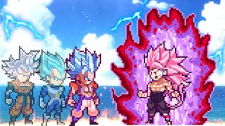 GOGETA SSJ BLUE EVOLUTION KAIOKEN VS GOKU BLACK TIME BREAKER SSJ3 FULL POWER, SPRITE ANIMATION 😱