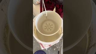 Watching glaze dry #pottery #ceramics #glazingpottery #berrybowl #ceramicbowl #handmadepottery