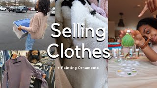 Selling my Clothing + Painting Ornaments| Vlog #17