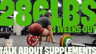 DEADLIFT REP PR, TALK ABOUT SUPPLEMENTS | 3 WEEKS OUT TILL MEET DAY | JEORGIASY