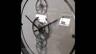 Black And White Visible Moving Gears Wall Clock 46cm