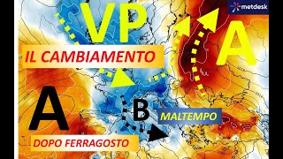 METEO - C'E' IL CAMBIAMENTO PER FERRAGOSTO CON TEMPORALI, MA PRIMA TORNANO I 40 C AL CENTROSUD