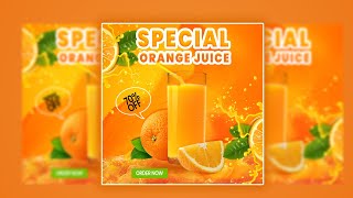 Photoshop Tutorial - Orange Juice Advertising Poster Design in adobe photoshop