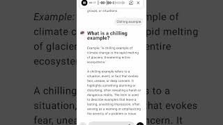 What is a chilling example?