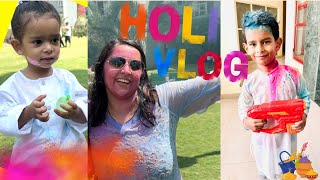 Bachcho ne kheli khub saari Holi | Noor singing rhymes | Kabir plays grown up Holi | Holi Vlog 2024