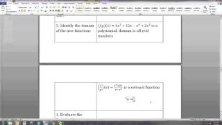 Multiplying and Dividing Functions