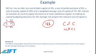 Level I CFA CF: Cost of Capital-Lecture 1