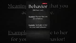 Pronounce BEHAVIOR the right way #shorts #shortsvideo #pronunciation #english #Behavior #viral