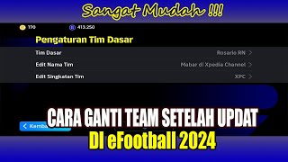 Cara ganti team di efootball 2024 setelah update