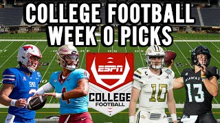 College Football Week 0 Picks & Predictions