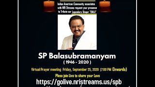 Shradhanjali for Legendary Singer SP Balasubramanyam