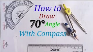 How to Draw 70 Degree Angle With Compass... How to Construct 70° Angle with Compass... 70° ka kon...