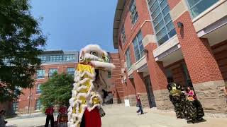 Did a little lion dance for some kids that missed our performance  #liondancekid