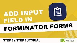 How To Add Input Field In Forminator Forms