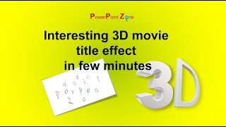 How to make 3D movie title effect in PPT 🔥🔥 | #powerpoint #powerpointzone #tutorial