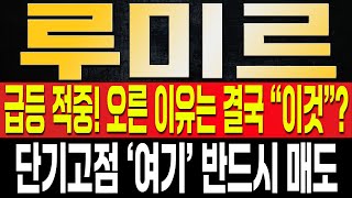 [루미르 주가전망] 드디어 반등이 나온 이유는 결국 세력이 '이것' 계획하기 때문이라고!? 다음주 단기 고점 '여기'서 반드시 매도해야 하는 이유는?