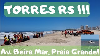 | 4K | 🌞🏖 TORRES RS 🏖🌞 - Av. Beira Mar, Calçadão, Praia Grande e Molhes, 14/12/22!