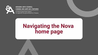 Navigating the Nova home page