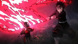 TANJIRO CUT HANTENGU FIFTH FORM THROAT demon slayer season 3 episode 7