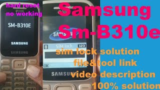 samsung b310e sim lock remove 100% solution .free tool & flash file with pc